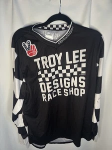 Troy Lee Designs Black Motorcross Racing Jersey Tshirt Size Large Long Sleeve - Picture 1 of 6