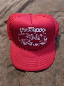 Vintage Los Ebanos Ferry Junction Adjustable Snapback Trucker Ball Cap Hat Texas - Picture 1 of 3