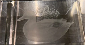 The Peabody Ducks Crystal Glass Paperweight Orlando - Picture 1 of 3