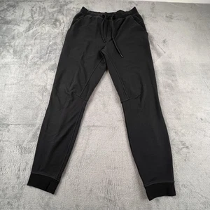Lululemon Pants City Sweat Mens Medium Black Joggers Cuffed Drawstring Athletic - Picture 1 of 11