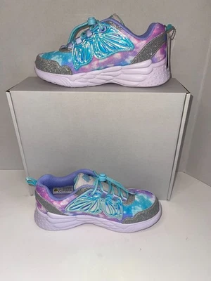 Skechers Dream Racer para niñas - Zapatillas iluminadas Wing Brites - Talla 2 Foto 1 de 4