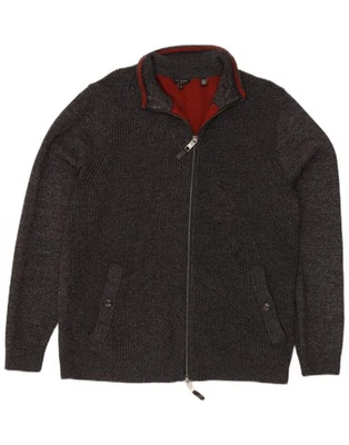 Cárdigan suéter TED BAKER para hombre talla 4 grande gris poliéster LA28 Foto 1 de 3