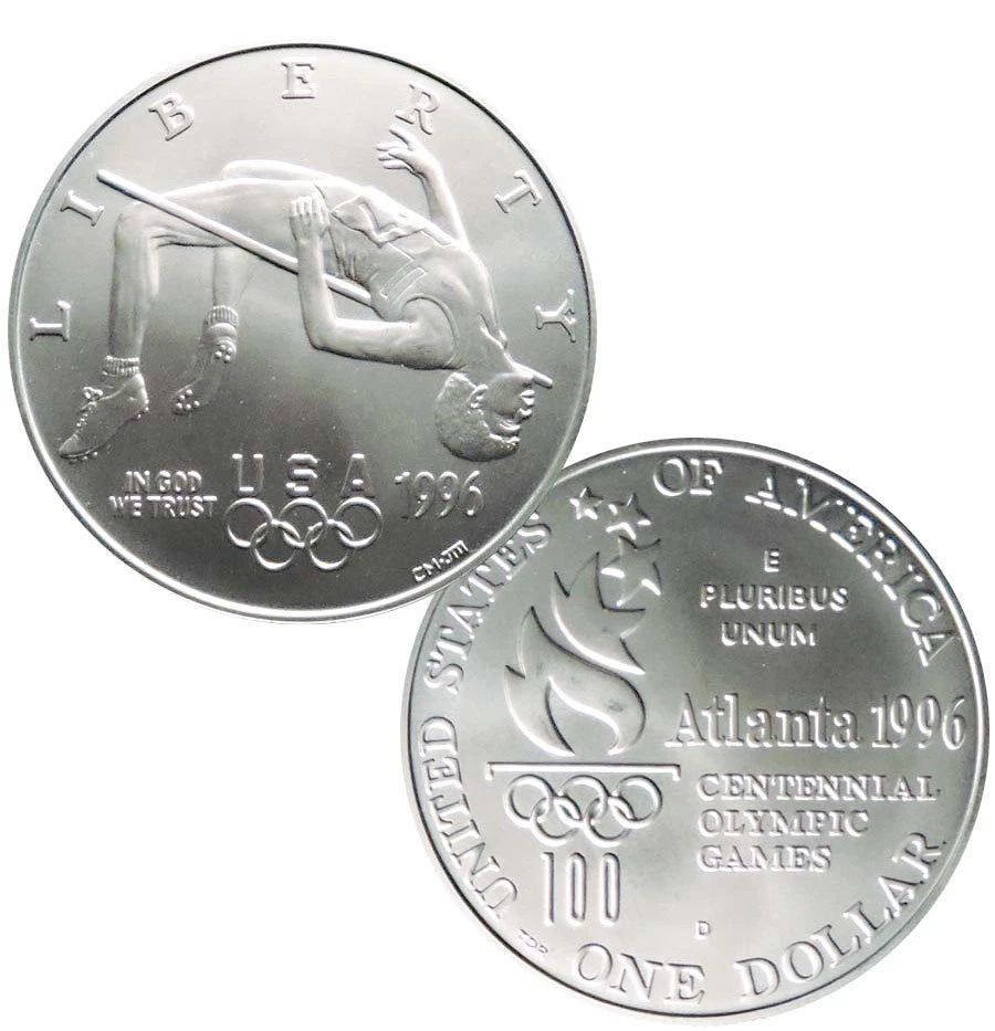 1996-D $1 Olympic High Jumper Commemorative Silver Dollar Uncirculated OGP NoCOA - Image 1 of 1