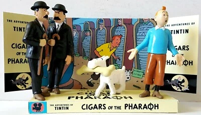 Conjunto de bonecos de ação em quadrinhos TINTIN em diorama personalizado CIGARS OF THE PHARAOH - Imagem 1 de 4