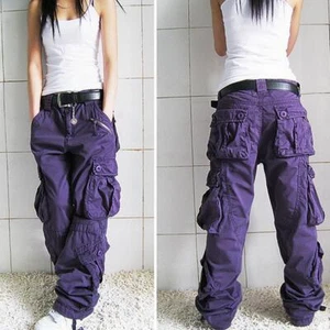 Womens Military Multiple pockets Cargo Leisure Trousers Outdoor Loose pants New - Picture 1 of 14