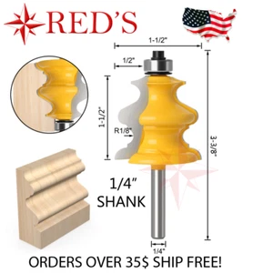 REDS Y80769-4 - 1-1/2" Decorative Molding Router Bit 1/4" Shank - Picture 1 of 1