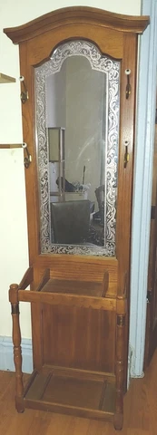 Antique Hall Tree, Mirror, Umbrella, Hat, Rack, Hall Stand, NYC Pickup Cover