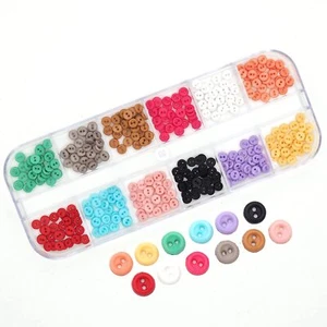 300 PCS Tiny Resin Buttons 4mm5/32" 2 Hole Mini Resin Round Button for Dolls ... - Picture 1 of 7
