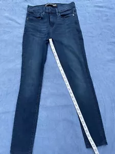 Express Supersoft Jeans, Womens Mid Rise, Dark Blue, Size 4. 27" Inseam - Picture 1 of 3