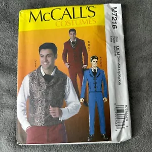 Mccalls Pattern M7216 Sz 34-52 Steampunk Fancy Western Suit Cosplay Theater - Picture 1 of 7