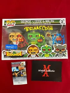 BRIAN COLIN AUTOGRAPHED SIGNED RAMPAGE FUNKO POP! GEORGE, LIZZIE, & RALPH! JSA! - Picture 1 of 2
