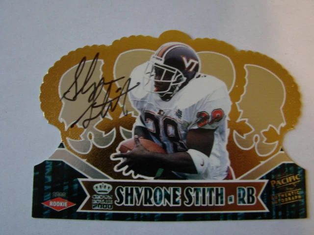 2000 Pacific Crown Royale Shyrone Stith Autograph Card Virginia Tech (B83) - Image 1 of 1