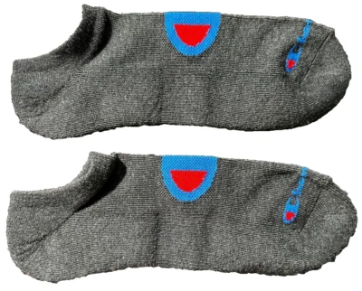 Champion, Par Individual, Doble Secado, Gris Carbón No Show Calcetines Para Hombre Talla 6-12 Foto 1 de 2