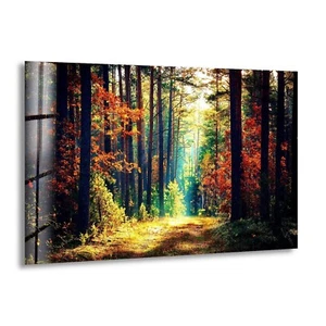 Arte de pared de vidrio bosque verde natural - Imagen 1 de 8