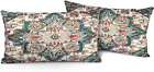 Boho Green Throw Pillow Covers 12X20 Inch Set Of 2, Bohemian Carpet Double Si...
