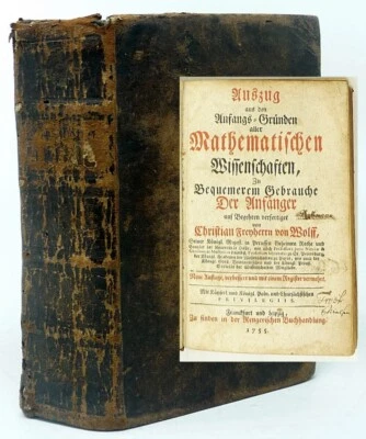 1755 Leather Mathematics Beginner Mathematical Science In German Many Foldouts - Image 1 of 4