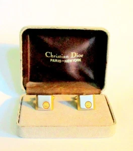 VINTAGE 1970'S BOXED CUFFLINKS BY DIOR, PARIS - Picture 1 of 3