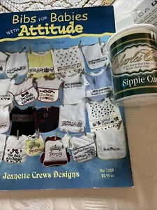 2003 Jeanette Crews Designs Bibs for Babies with Attitude Cross Stitch Patterns - Picture 1 of 4