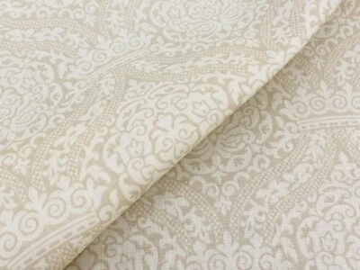 Vervain Damask Linen Print Fabric- Vouvray / Parfait REMNANT 45" x 42" (WxL) - Image 1 of 4