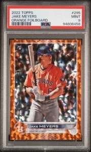 2022 Topps 295 Jake Meyers Rookie Card Orange Foilboard #5/299 PSA 9 - Bild 1 von 2