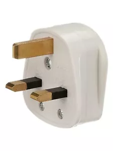 13AMP UK 3 PIN SPINA RETE BIANCA FUSA SPINA PLASTICA 13A PRESA BULK BS1363 - Foto 1 di 2