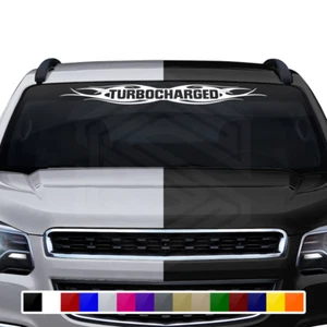 #115 TURBOCHARGED Decal Sticker Windshield Window Car Truck Motorsports JDM - Picture 1 of 7