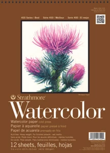Almohadilla de acuarela Strathmore serie 400, encuadernada con alambre de 9""x12"", 12 hojas - Imagen 1 de 1