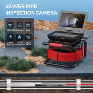 10" Pipe Sewer Drain Inspection Camera 5X Image Enlarge Endoscope + 20-50M Cable - Picture 1 of 11