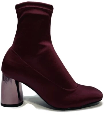 Botines calcetín Free People para mujer satinado espectro borgoña 6 EE. UU./EUR 36 NUEVOS $198 Foto 1 de 4