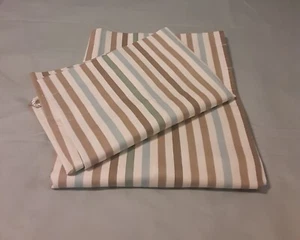 Quality 100%Cotton Stripe Corded Trim Valances X2 Masculine U.S.A. - Picture 1 of 10