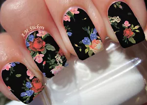Roses Nail Art Aufkleber Transfers Aufkleber 22er Set - A1012 - Bild 1 von 1