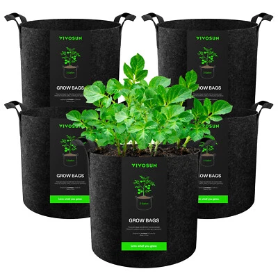 VIVOSUN Pflanzsäcke Mit Henkeln Pflanztasche Grow Plant Bags Pflanzbehälter 12L - Bild 1 von 4