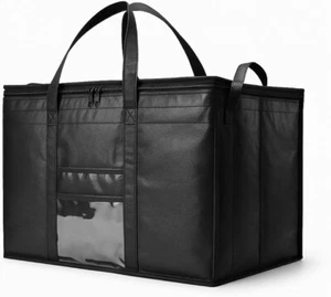Bolsa de alimentos con aislamiento térmico 23"x15"x14" negra - Entrega, comestibles, uso de catering - Imagen 1 de 7