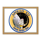 Space Nasa Apollo 12 Mission Emblem Badge Patch Framed Wall Art Print 18X24 In