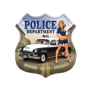 Police Department Shield Metal Sign - Hand Made in the USA with American Steel - Picture 1 of 1