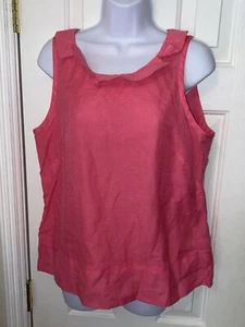 J. Blusa sin mangas rosa Barbie Crew seda mezcla algodón informal trabajo talla 10 nueva con etiquetas - Imagen 1 de 5