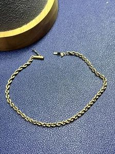 Vintage signiertes F S 14k Seil Kette Armband mit Sicherheitsverschluss - Bild 1 von 8