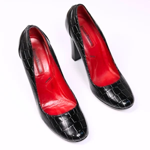 Cesare Paciotti schwarze Leder Loafer Blockabsatz Pumps Größe EU 36 / US 6 - Bild 1 von 6