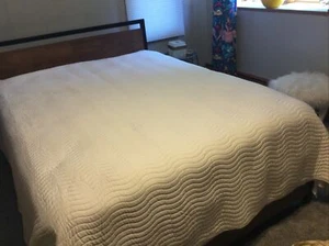 Hotel Collection Ivory White Sateen Coverlet Full/Queen - Picture 1 of 4