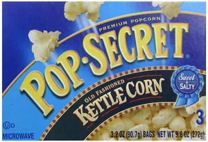 Pop Secret Popcorn, Kettle Corn, 3.2 Ounce Microwave Bags, 3 Count Box - Picture 1 of 10