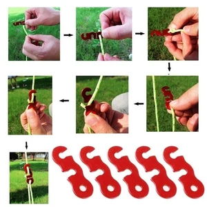 10pcs Aluminum Alloy S Type Tent Rope Buckles 3Colors Wind Rope Stopper Camping - Picture 1 of 12