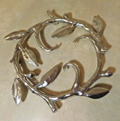 Michael Aram Trivet Colección Vid Chapada en Plata Hecho a Mano Diseño de Hoja de Metal Foto 1 de 4