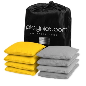 Juego de 8 bolsas de frijoles Cornhole resistentes a la intemperie - tamaño y peso reglamentarios - 4 amarillos - Imagen 1 de 7