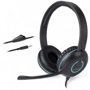 Cyber Acoustics Stereo Headset AC-5002, Single 3.5mm Plug 80" Wire. Excellent - Picture 1 of 4