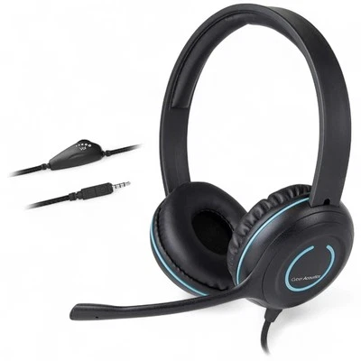 Cyber Acoustics Stereo Headset AC-5002, Single 3.5mm Plug 80" Wire. Excellent - Image 1 of 4