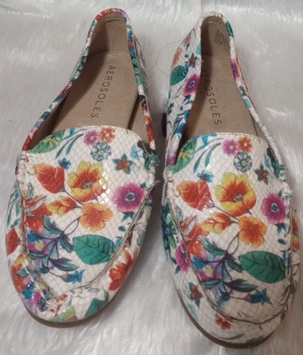 Nuevos Mocasines Florales Aerosoles Mujer Talla 6.5 Planos Cómodos Foto 1 de 4
