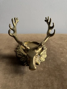 Candelabro Department 56 Pilar Latón Ciervo Ciervo Ciervo Buck Reno Vacaciones - Imagen 1 de 11