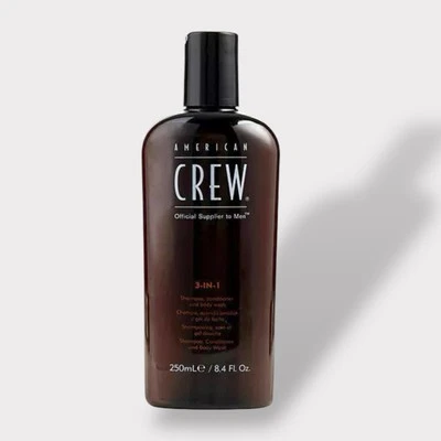 American Crew 3-in-1 Shampoo, Conditioner, Body Wash 250ml/8.4fl.oz NEW - Image 1 of 3