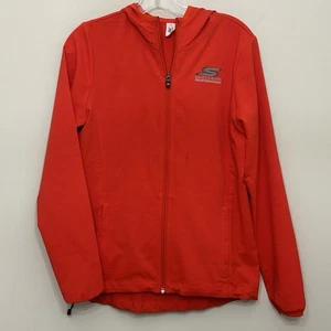 Skechers Performance Windbreaker Womens Small Orange Full zip Stretch Running - Picture 1 of 11
