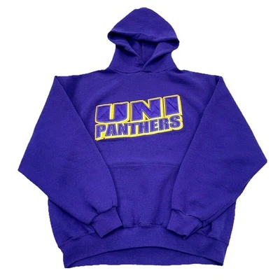 Vintage Northern Iowa Panthers Hoodie Men Large Sweatshirt UNI Y2K Russell Sewn* - Image 1 of 4